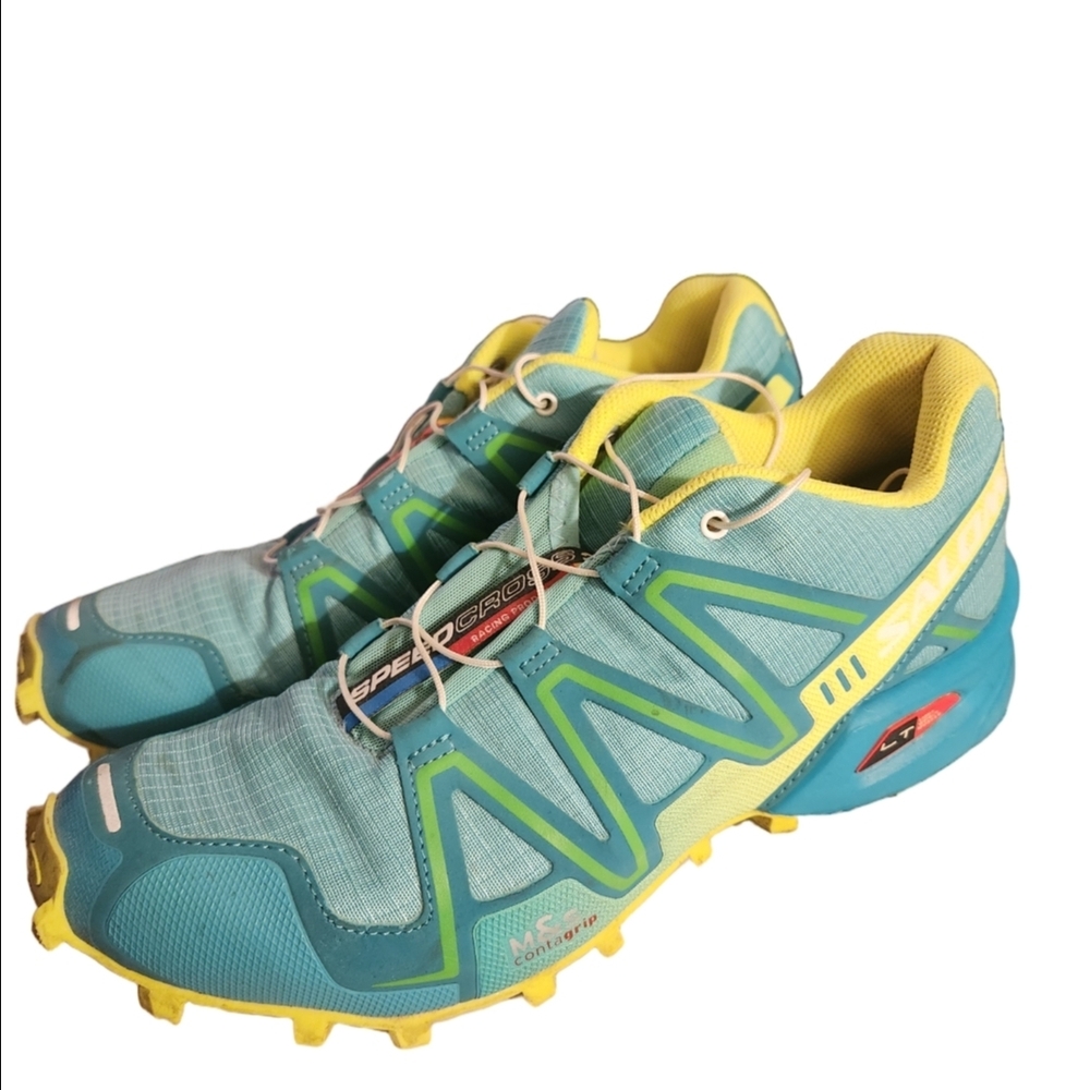 Salomon Women's Speedcross 3Shoes - Teal and Lemon Size 9.5